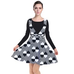 Geometric Pattern Line Form Texture Structure Plunge Pinafore Dress by Ravend