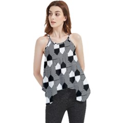 Geometric Pattern Line Form Texture Structure Flowy Camisole Tank Top by Ravend