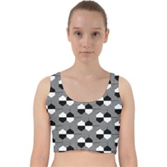 Geometric Pattern Line Form Texture Structure Velvet Racer Back Crop Top by Ravend