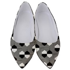 Geometric Pattern Line Form Texture Structure Women s Low Heels by Ravend