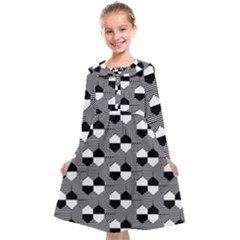 Geometric Pattern Line Form Texture Structure Kids  Midi Sailor Dress by Ravend