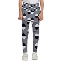 Geometric Pattern Line Form Texture Structure Kids  Skirted Pants by Ravend