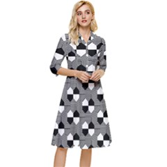 Geometric Pattern Line Form Texture Structure Classy Knee Length Dress by Ravend