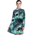 Sculpture Dinosaur Shark Frozen Winter Fantasy Long Sleeve Chiffon Shirt Dress View1