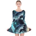 Sculpture Dinosaur Shark Frozen Winter Fantasy Long Sleeve Velvet Skater Dress View1