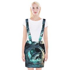 Sculpture Dinosaur Shark Frozen Winter Fantasy Braces Suspender Skirt by Ravend