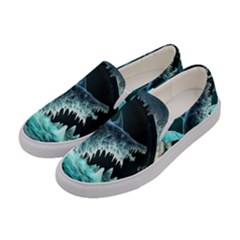 Sculpture Dinosaur Shark Frozen Winter Fantasy Women s Canvas Slip Ons by Ravend