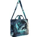 Sculpture Dinosaur Shark Frozen Winter Fantasy Square Shoulder Tote Bag View2