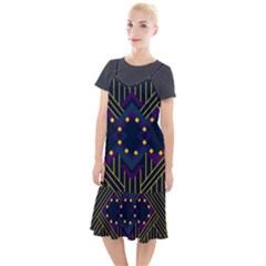 Line Square Pattern Violet Blue Yellow Design Camis Fishtail Dress by Ravend