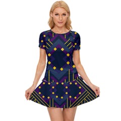 Line Square Pattern Violet Blue Yellow Design Women s Sports Wear Set by Ravend