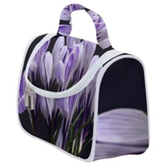 Crocus Flowers Purple Flowers Spring Nature Satchel Handbag by Ravend