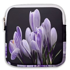 Crocus Flowers Purple Flowers Spring Nature Mini Square Pouch by Ravend