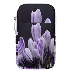 Crocus Flowers Purple Flowers Spring Nature Waist Pouch (large) by Ravend