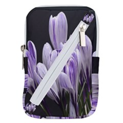 Crocus Flowers Purple Flowers Spring Nature Belt Pouch Bag (large) by Ravend