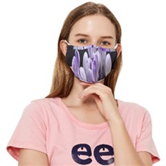 Crocus Flowers Purple Flowers Spring Nature Fitted Cloth Face Mask (adult) by Ravend