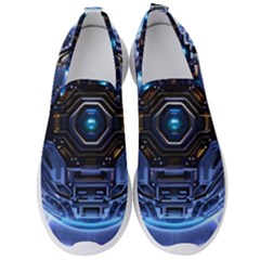 Ai Generated Digital Technology Computer Internet Men s Slip On Sneakers by Ravend