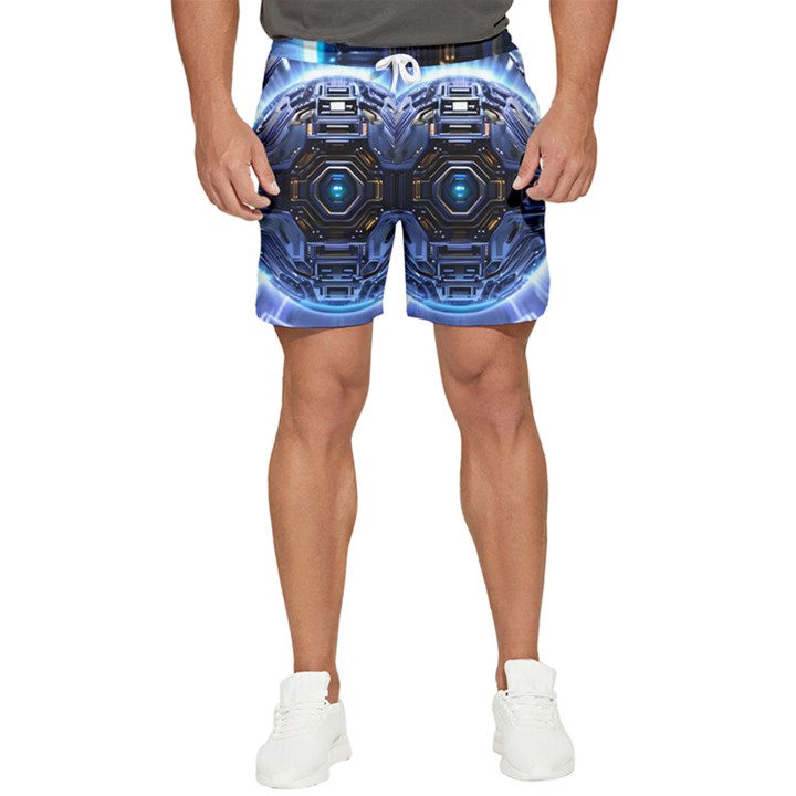 Ai Generated Digital Technology Computer Internet Men s Runner Shorts