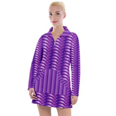 Purple Textile Vibrant Decor 3d Women s Long Sleeve Casual Dress by Ravend