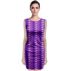 Purple Textile Vibrant Decor 3d Classic Sleeveless Midi Dress by Ravend