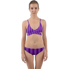 Purple Textile Vibrant Decor 3d Wrap Around Bikini Set by Ravend