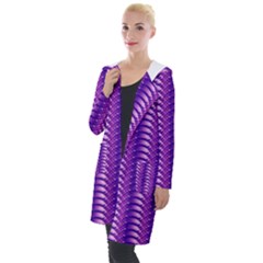 Purple Textile Vibrant Decor 3d Hooded Pocket Cardigan by Ravend