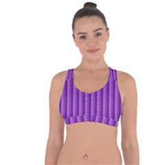 Purple Textile Vibrant Decor 3d Cross String Back Sports Bra by Ravend