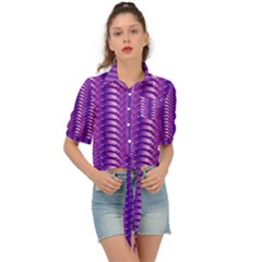 Purple Textile Vibrant Decor 3d Tie Front Shirt  by Ravend