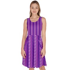 Purple Textile Vibrant Decor 3d Knee Length Skater Dress With Pockets by Ravend