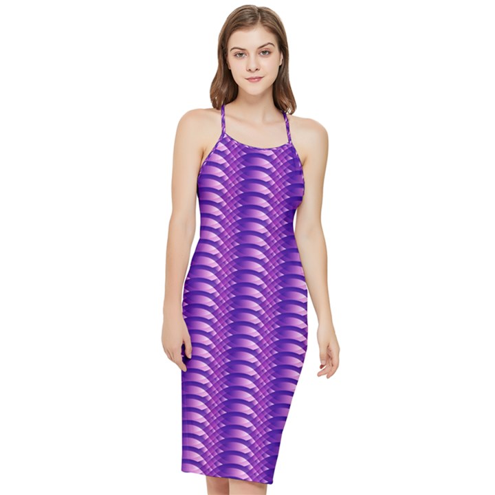 Purple Textile Vibrant Decor 3d Bodycon Cross Back Summer Dress