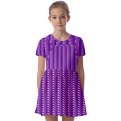 Purple Textile Vibrant Decor 3d Kids  Short Sleeve Pinafore Style Dress by Ravend