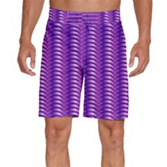 Purple Textile Vibrant Decor 3d Men s Beach Shorts by Ravend