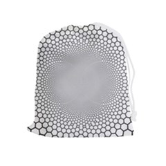 Hexagon Honeycombs Pattern Structure Abstract Drawstring Pouch (xl) by Ravend