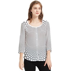 Hexagon Honeycombs Pattern Structure Abstract Chiffon Quarter Sleeve Blouse by Ravend