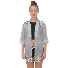 Hexagon Honeycombs Pattern Structure Abstract Open Front Chiffon Kimono by Ravend