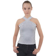 Hexagon Honeycombs Pattern Structure Abstract Cross Neck Velour Top by Ravend