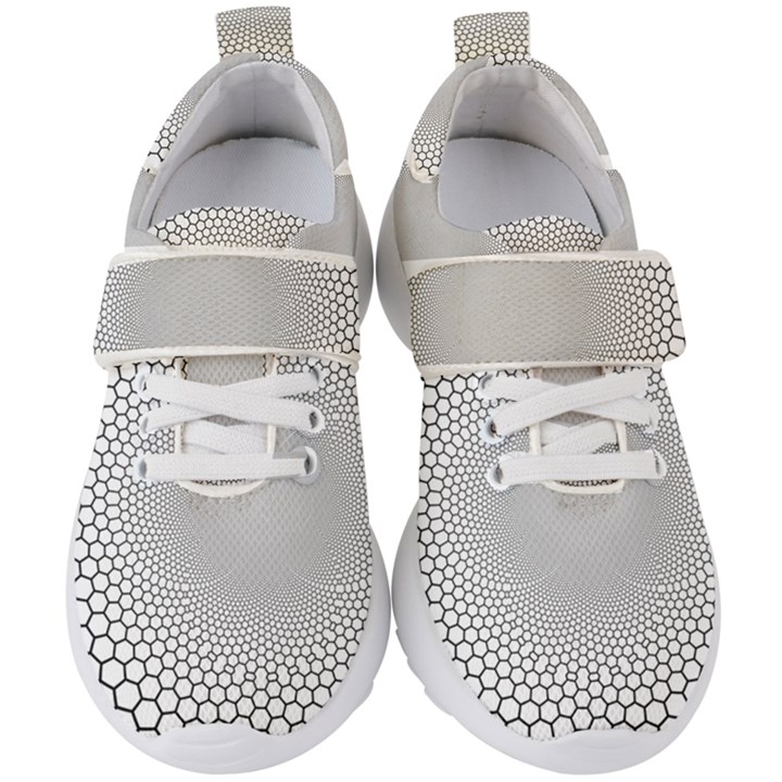 Hexagon Honeycombs Pattern Structure Abstract Kids  Velcro Strap Shoes