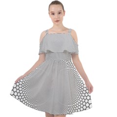 Hexagon Honeycombs Pattern Structure Abstract Cut Out Shoulders Chiffon Dress by Ravend