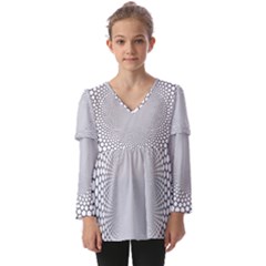 Hexagon Honeycombs Pattern Structure Abstract Kids  V Neck Casual Top by Ravend