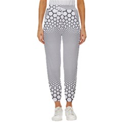 Hexagon Honeycombs Pattern Structure Abstract Cropped Drawstring Pants by Ravend