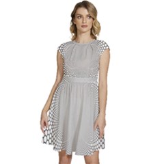 Hexagon Honeycombs Pattern Structure Abstract Cap Sleeve High Waist Dress