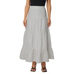 Hexagon Honeycombs Pattern Structure Abstract Tiered Ruffle Maxi Skirt