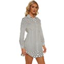 Hexagon Honeycombs Pattern Structure Abstract Womens Long Sleeve Shirt Dress View3