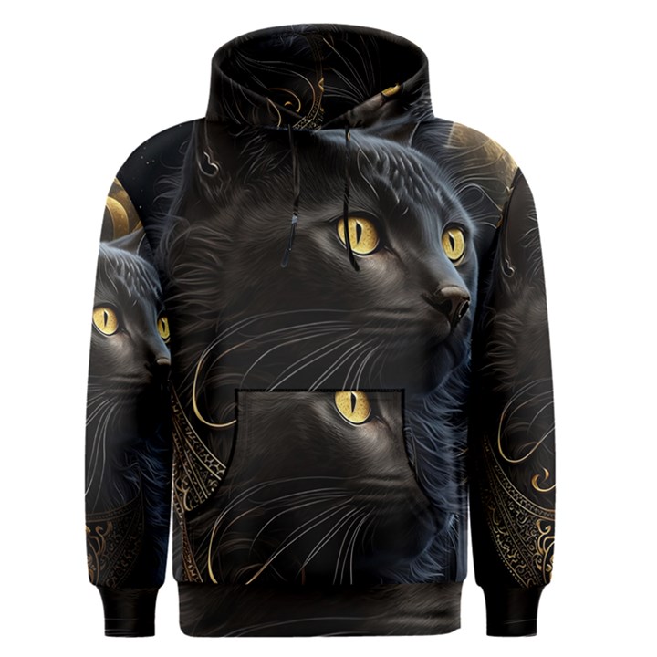 Ai Generated Cat Moon Feline Cute Men s Core Hoodie