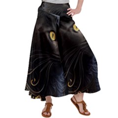 Ai Generated Cat Moon Feline Cute Satin Palazzo Pants by Ravend