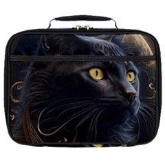 Ai Generated Cat Moon Feline Cute Full Print Lunch Bag by Ravend