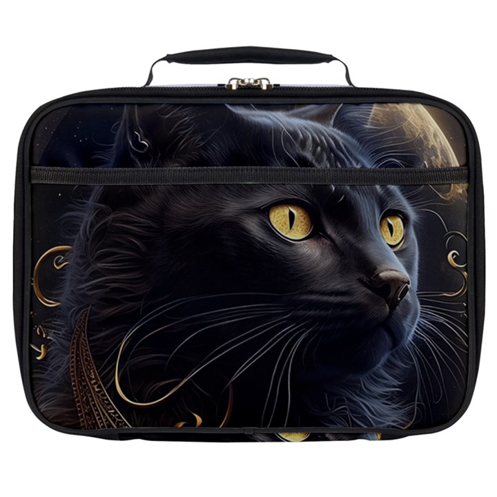 Ai Generated Cat Moon Feline Cute Full Print Lunch Bag