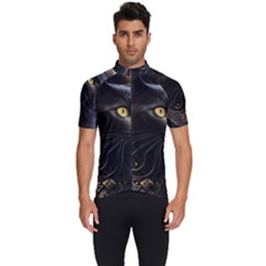 Ai Generated Cat Moon Feline Cute Men s Short Sleeve Cycling Jersey