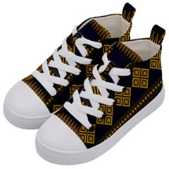 Abstract Antique Architecture Art Artistic Artwork Kids  Mid-top Canvas Sneakers by Ravend