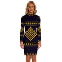 Abstract Antique Architecture Art Artistic Artwork Long Sleeve Shirt Collar Bodycon Dress