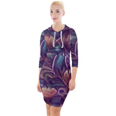 Abstract African Art Art Backdrop Background Quarter Sleeve Hood Bodycon Dress by Ravend